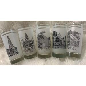 Commemorative Glasses honoring 150th Anniversary of Texas Norman Baxter Set Of 5